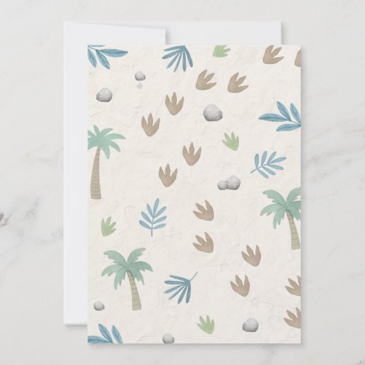 Drie Rex Dinosaurus 3e Verjaardag uitnodiging (Achterkant)