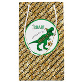 Drie-Rex Dinosaurus 3e Verjaardagsfeestje Klein Cadeauzakje (Achterkant)