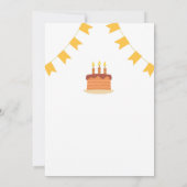 Drie Rex Dinosaurus Cake Balloon 3e Verjaardagsfee Kaart (Achterkant)