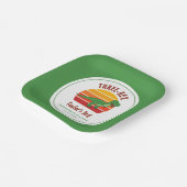 Drie Rex Dinosaurus Genderneutraal Fun 3e Verjaard Papieren Bordje (Gebogen)