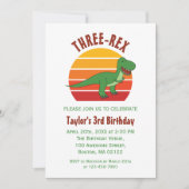 Drie Rex Dinosaurus Leuk Geslacht Neutraal 3e Verj Kaart (Voorkant)