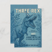 Drie Rex Dinosaurus Oerwoud Verjaardag Kaart (Voorkant / Achterkant)