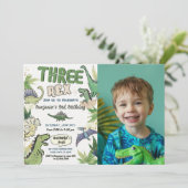 Drie Rex Dinosaurus thema Kaart (Staand voorkant)