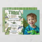 Drie Rex Dinosaurus thema Kaart (Voorkant / Achterkant)