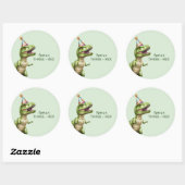 Drie-Rex Dinosaurus Verjaardag | Green Dino Ronde Sticker (Vel)