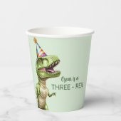 Drie-Rex Dinosaurus Verjaardag Papier Cup | Green  Papieren Bekers (Voorkant)