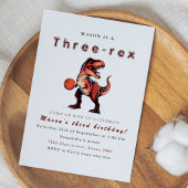 Drie-Rex dinosaurus verjaardag uitnodiging