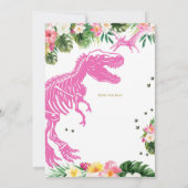 Drie-Rex Dinosaurus Verjaardagsfeest, Dino T-Rex Kaart (Achterkant)