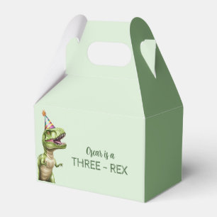 Drie-Rex Dinosaurus Verjaardagsfeest   Green Bedankdoosjes