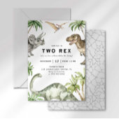 Drie Rex Dinosaurus Verjaardagsuitnodiging Kaart
