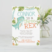 Drie Rex Dinosaurussen Kaart (Staand voorkant)