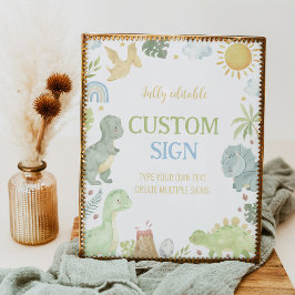 Drie-Rex Dinosaurussen Verjaardagsfeesttafel Teken Poster