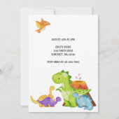 Drie Rex Kinder Dinosaurus 3e Verjaardagsfeest Kaart (Achterkant)