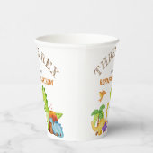 Drie Rex Kinder Dinosaurus 3e Verjaardagsfeest Papieren Bekers (Rechts)