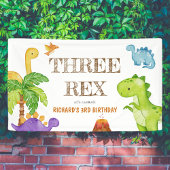 Drie Rex Kinder Dinosaurus 3e Verjaardagsfeest Spandoek