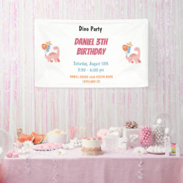 Drie Rex Kinder Dinosaurus 3e Verjaardagsfeest Spandoek