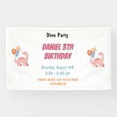 Drie Rex Kinder Dinosaurus 3e Verjaardagsfeest Spandoek (Horizontaal)