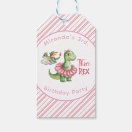 Drie Rex meisje verjaardagsfeestje bedankt Cadeaulabel