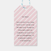 Drie Rex meisje verjaardagsfeestje bedankt Cadeaulabel (Achterkant)