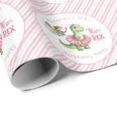 Drie Rex meisje verjaardagsfeestje Cadeaupapier (Rol Hoek)