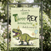 Drie-Rex Schattige Dinosaur 3e Verjaardagsfeest Ve Poster