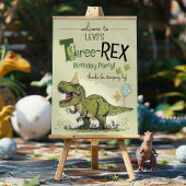 Drie-Rex Schattige Dinosaur 3e Verjaardagsfeest Ve Poster