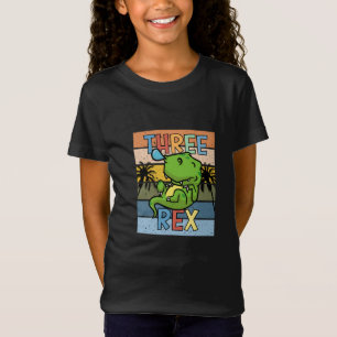 Drie Rex T-Rex 3e Verjaardag - Schattige Kawaii T  T-shirt