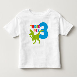 Drie Rex Toddler 3rd Birthday White Kinder Shirts