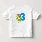 Drie Rex Toddler 3rd Birthday White Kinder Shirts (Achterkant)
