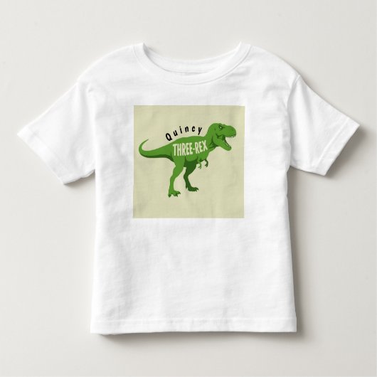 Drie-rex verjaardag T-shirt met elke naam (Voorkant)