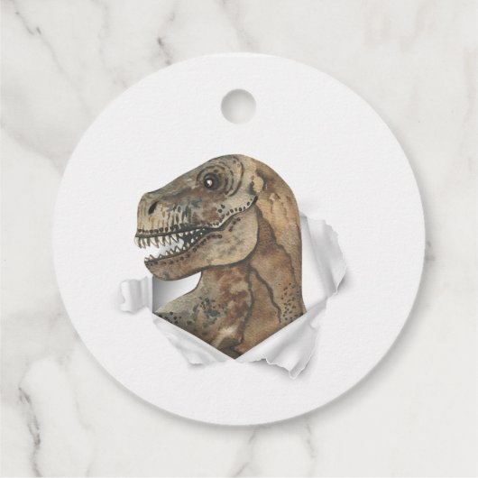 Drie Rex Verjaardag Waterverf Bedankjes Labels (Achterkant)