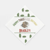 Drie Rex Verjaardag Waterverf Dino Servet (Hoek)