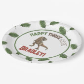 Drie Rex Verjaardag Waterverf Papieren Bordje (Gekanteld)