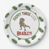 Drie Rex Verjaardag Waterverf Papieren Bordje (Voorkant)