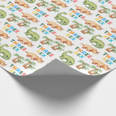 Drie rex verjaardagsfeestje cadeaupapier (Hoek)