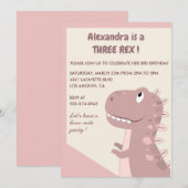 Drie rex verjaardagsuitnodiging 3 rex Schattig Mei Kaart (Voorkant / Achterkant)