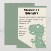 Drie rex verjaardagsuitnodiging 3 rex Schattige bo Kaart (Voorkant / Achterkant)