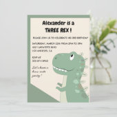 Drie rex verjaardagsuitnodiging 3 rex Schattige jo Kaart (Staand voorkant)
