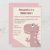 Drie rex verjaardagsuitnodiging 3 rex Schattige Me Kaart (Voorkant / Achterkant)