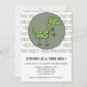 Drie rex verjaardagsuitnodiging dinosaurus 3e kind kaart (Voorkant)