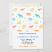 Drie rex verjaardagsuitnodiging jongen derde kleur kaart (Voorkant)