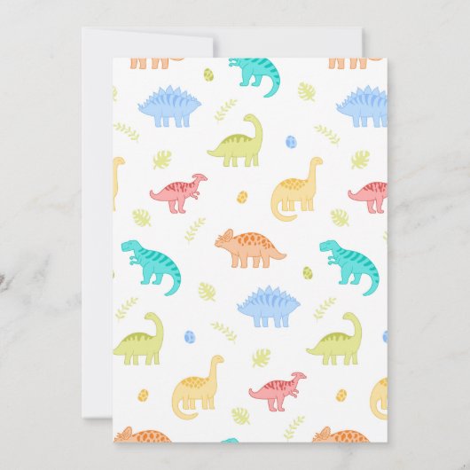 Drie rex verjaardagsuitnodiging jongen derde kleur kaart (Achterkant)