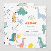 Drie Rex verjaardagsuitnodiging Kaart (Voorkant / Achterkant)