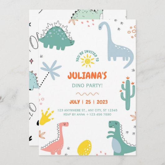 Drie Rex verjaardagsuitnodiging Kaart (Voorkant / Achterkant)