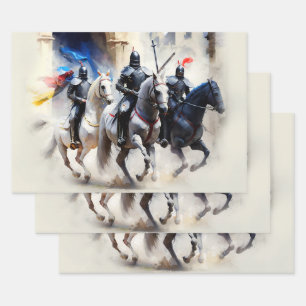 Drie Ridders Berijden - De Queeste Inpakpapier Vel