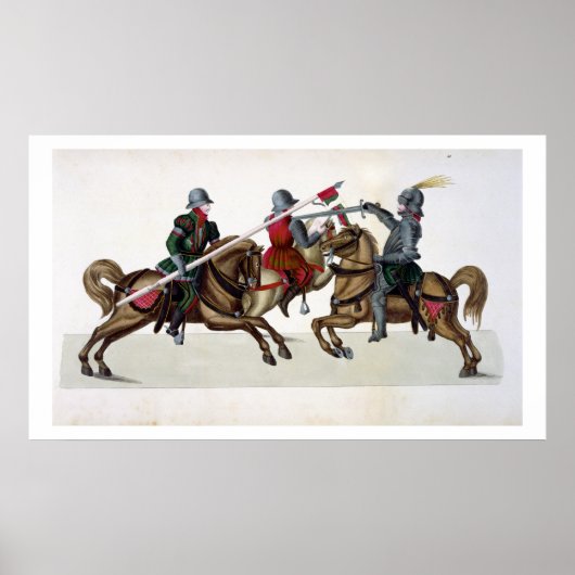 Drie ridders op een toernooi, bord uit 'A Histo' Poster (Voorkant)