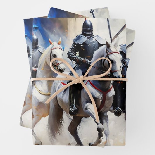 Drie ridders vertrekken - De queeste Inpakpapier Vel (In situ)