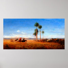 Drie Riders Galloping over een plaat Poster