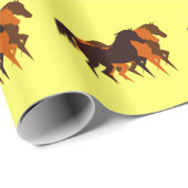 Drie rijpaarden Verpakkingspapier Cadeaupapier (Rol Hoek)