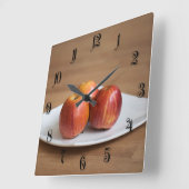 Drie rijpe appels vierkante klok (Hoek)